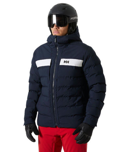 Navy Coloured Helly Hansen Mens Bossanova Puffy 2.0 Jacket on white background 