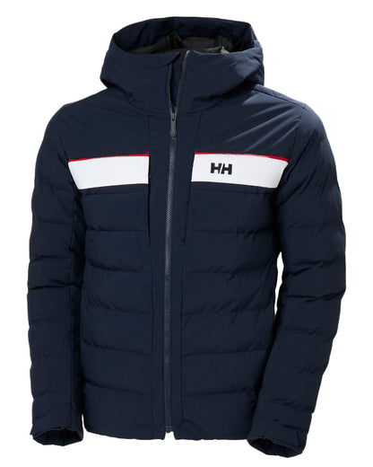 Navy Coloured Helly Hansen Mens Bossanova Puffy 2.0 Jacket on white background 