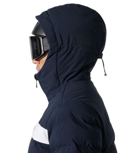 Navy Coloured Helly Hansen Mens Bossanova Puffy 2.0 Jacket on white background 