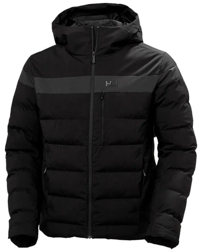 Black Coloured Helly Hansen Mens Bossanova Puffy Jacket on white background 