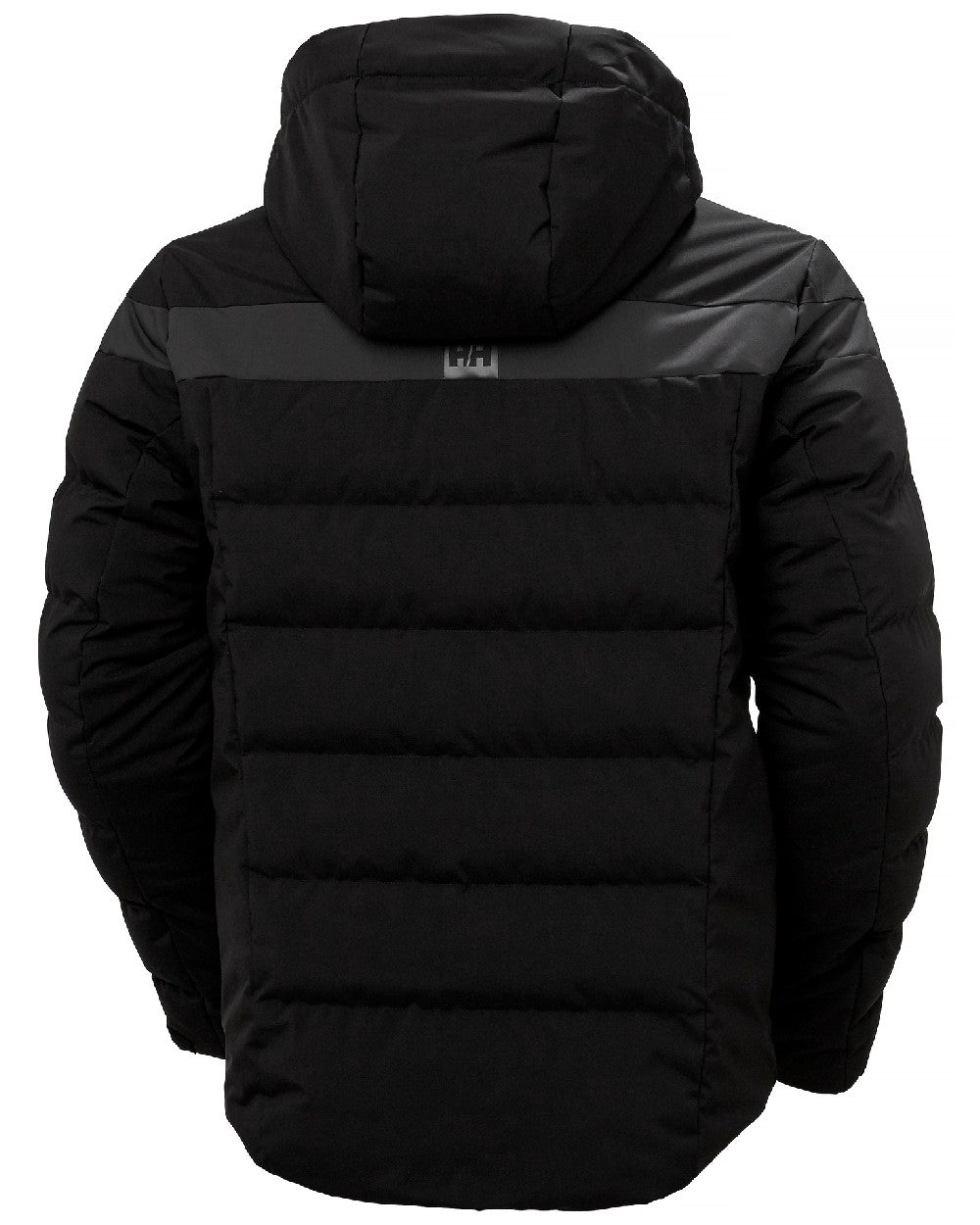 Black Coloured Helly Hansen Mens Bossanova Puffy Jacket on white background 