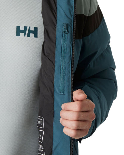 Dark Creek Coloured Helly Hansen Mens Bossanova Puffy Jacket on white background 