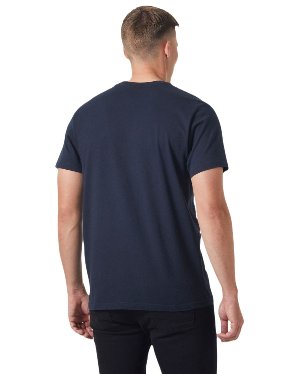 Navy Helly Hansen Mens Box T-Shirt 2.0 on white background 