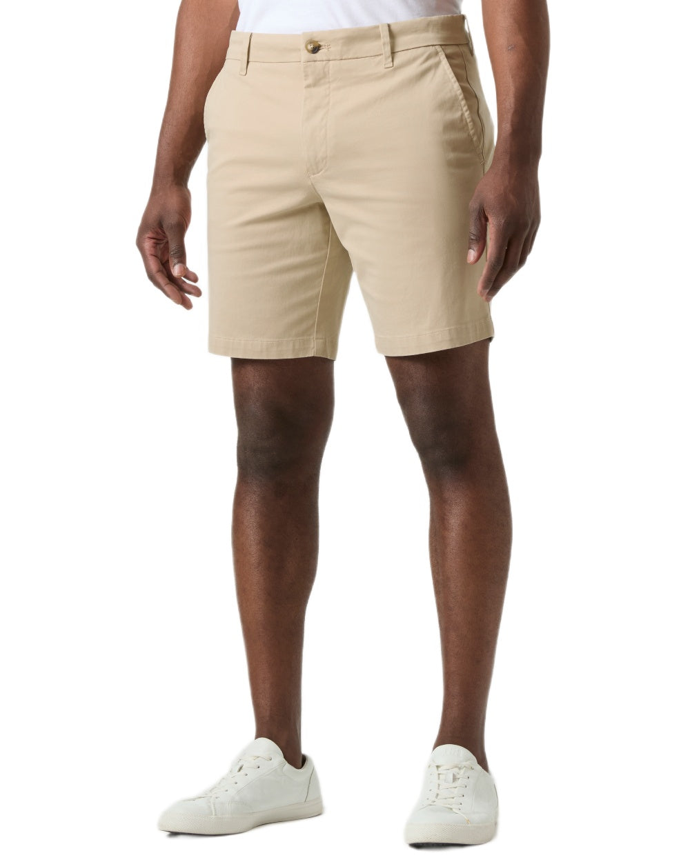 Khaki coloured Helly Hansen Mens Bryggen Chino Shorts on white background 
