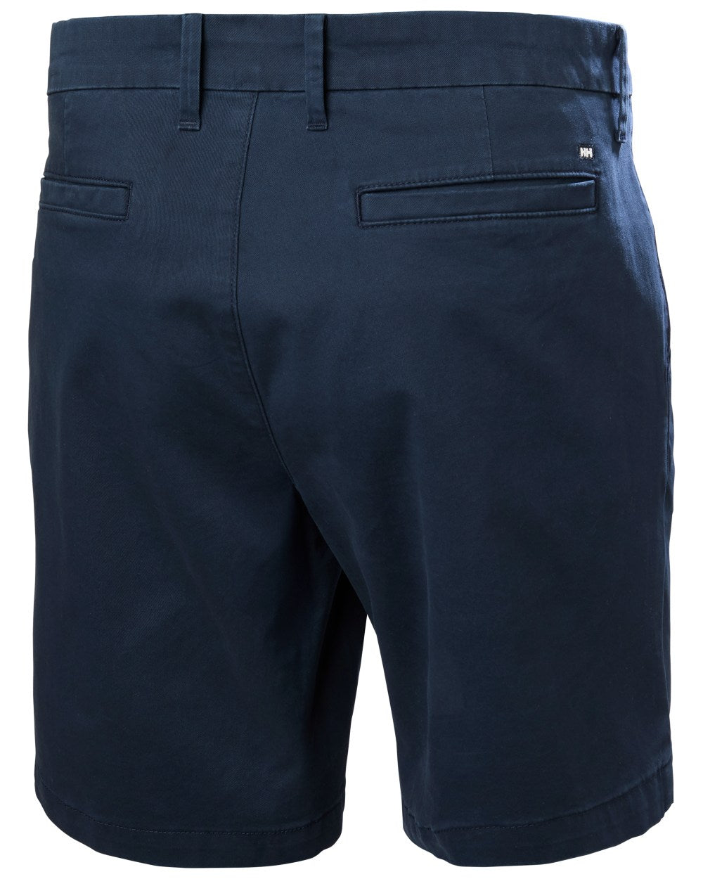 Navy coloured Helly Hansen Mens Bryggen Chino Shorts on white background 