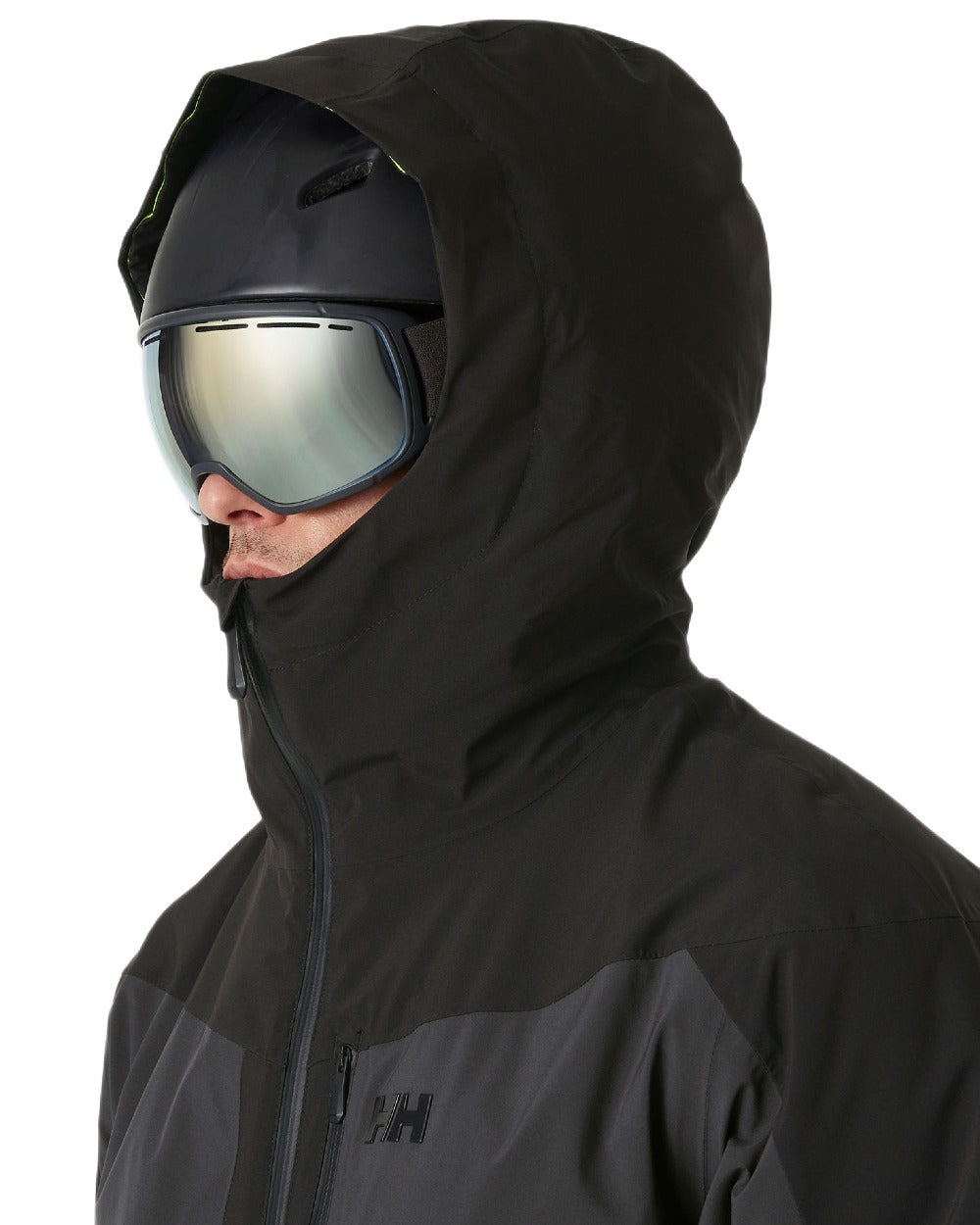 Black Coloured Helly Hansen Mens Carv Lifaloft 2.0 Jacket on white background 