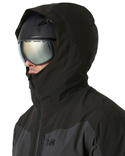 Black Coloured Helly Hansen Mens Carv Lifaloft 2.0 Jacket on white background 