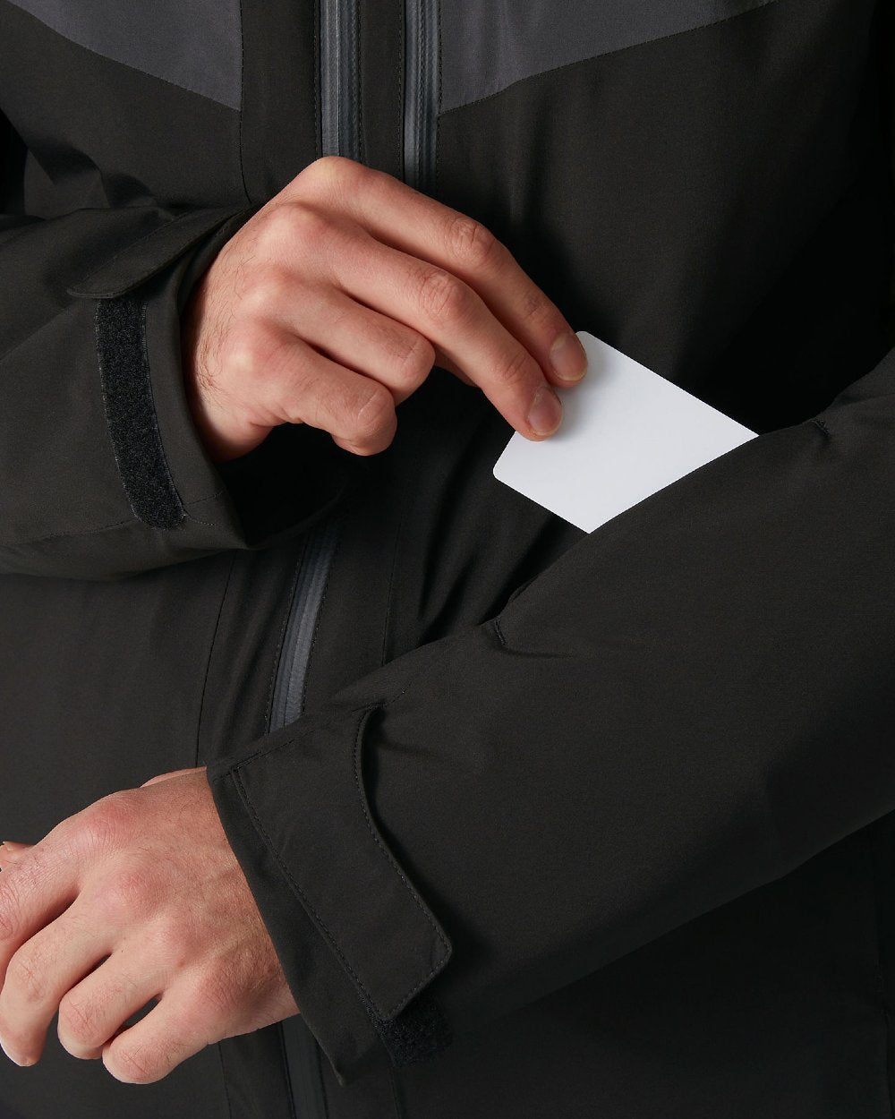 Black Coloured Helly Hansen Mens Carv Lifaloft 2.0 Jacket on white background 