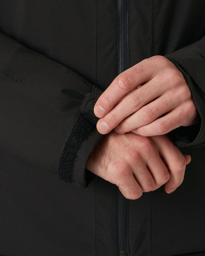 Black Coloured Helly Hansen Mens Carv Lifaloft 2.0 Jacket on white background 