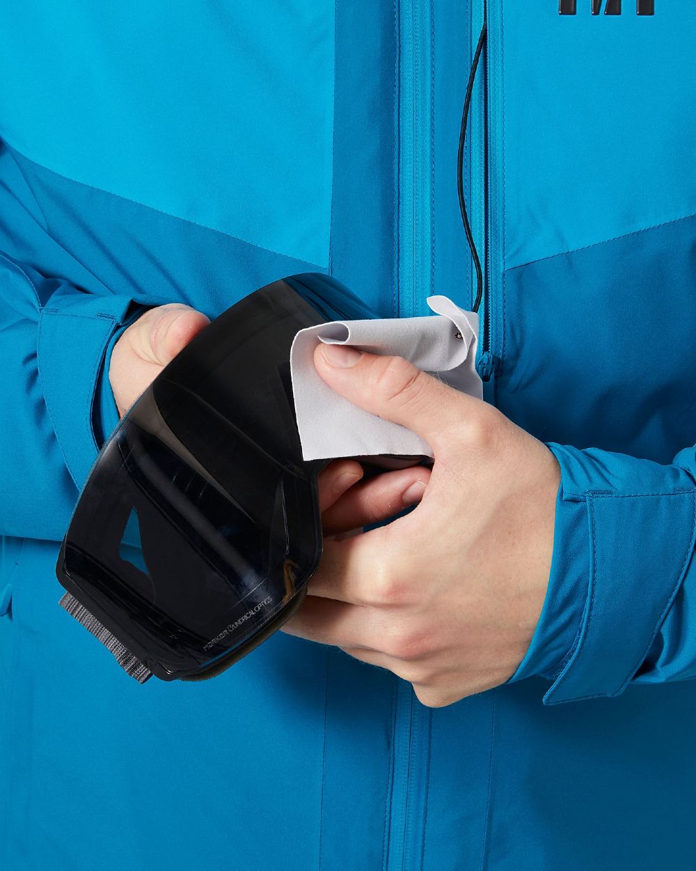 Cerulean Blue Coloured Helly Hansen Mens Carv Lifaloft 2.0 Jacket on white background 