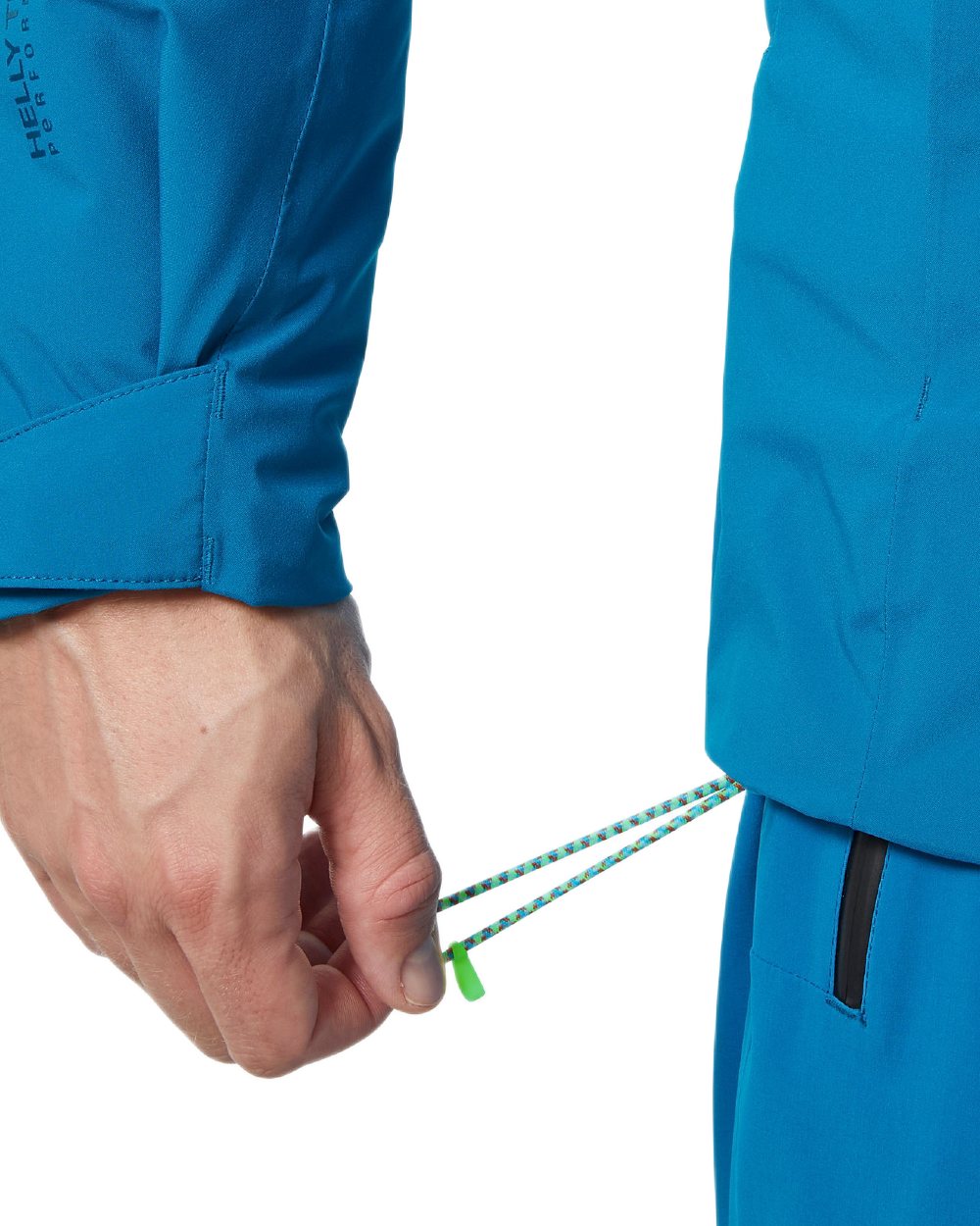 Cerulean Blue Coloured Helly Hansen Mens Carv Lifaloft 2.0 Jacket on white background 