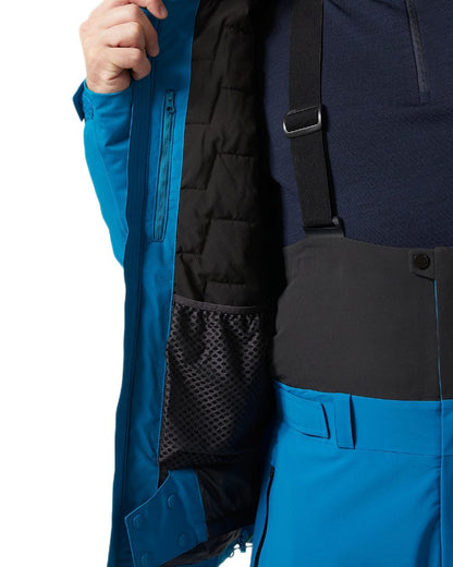 Cerulean Blue Coloured Helly Hansen Mens Carv Lifaloft 2.0 Jacket on white background 