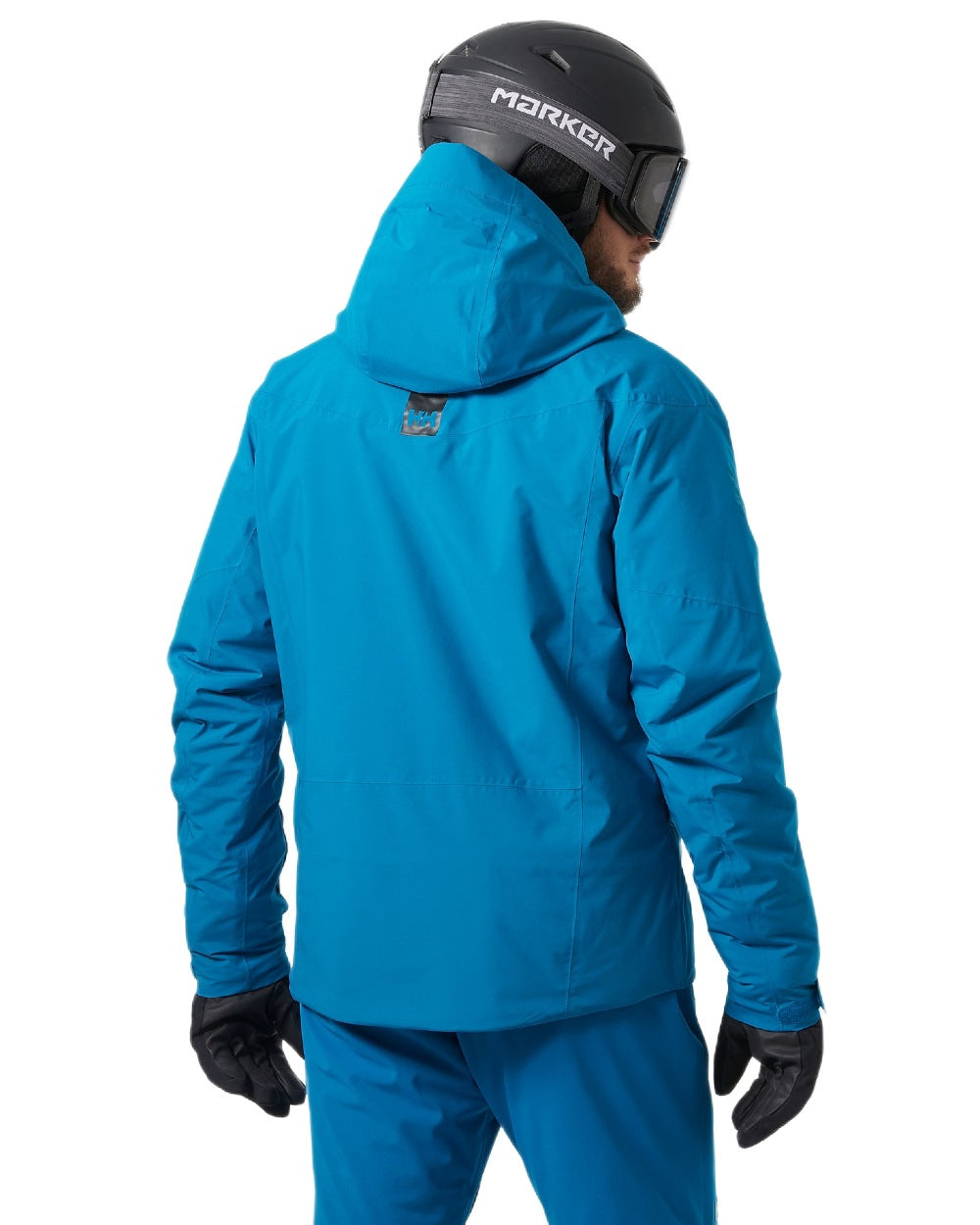 Cerulean Blue Coloured Helly Hansen Mens Carv Lifaloft 2.0 Jacket on white background 