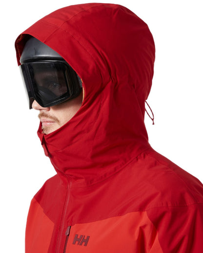 Red Coloured Helly Hansen Mens Carv Lifaloft 2.0 Jacket on white background 
