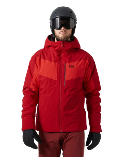 Red Coloured Helly Hansen Mens Carv Lifaloft 2.0 Jacket on white background 