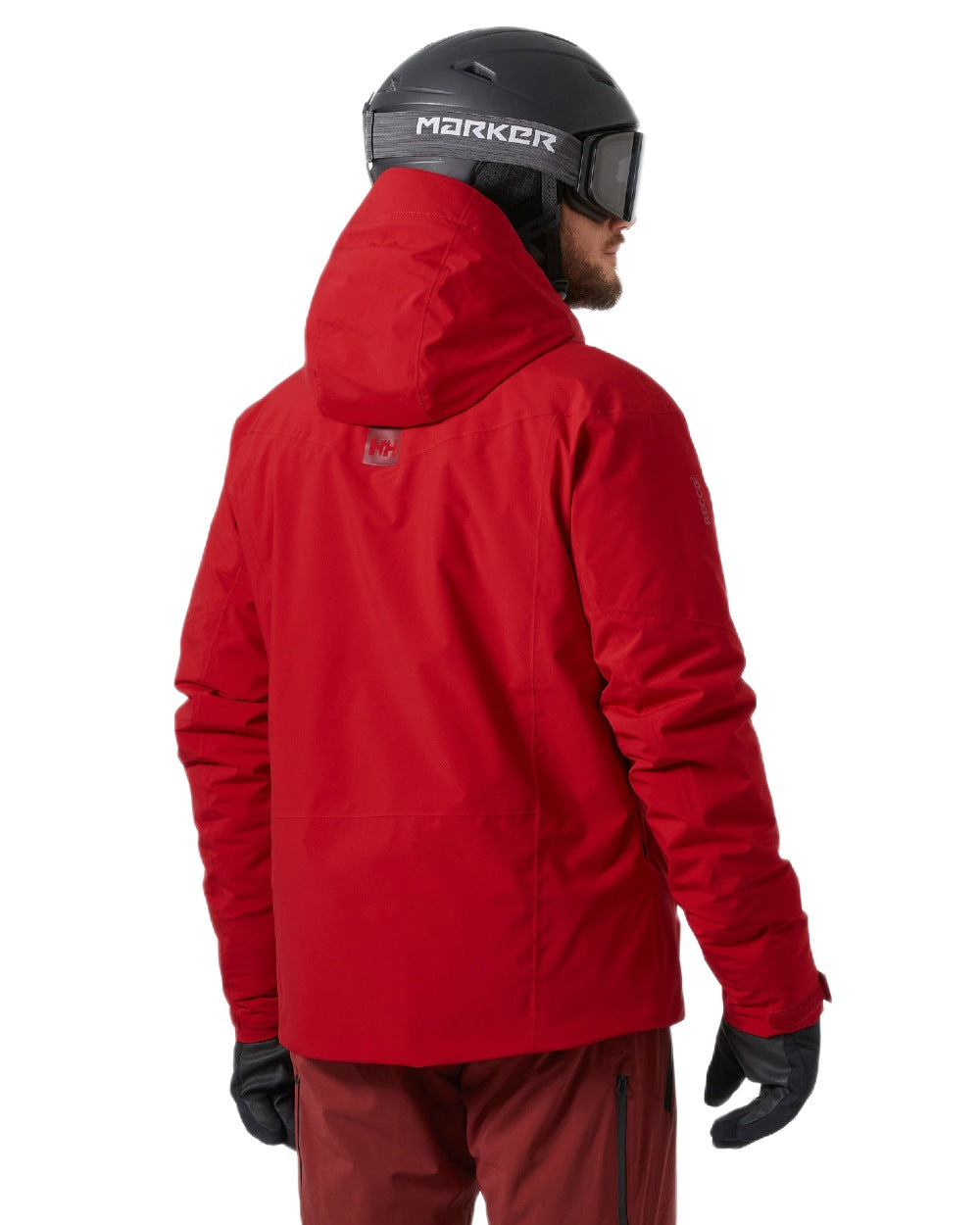 Red Coloured Helly Hansen Mens Carv Lifaloft 2.0 Jacket on white background 