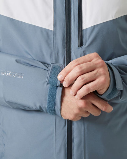 Washed Navy Coloured Helly Hansen Mens Carv Lifaloft 2.0 Jacket on white background 