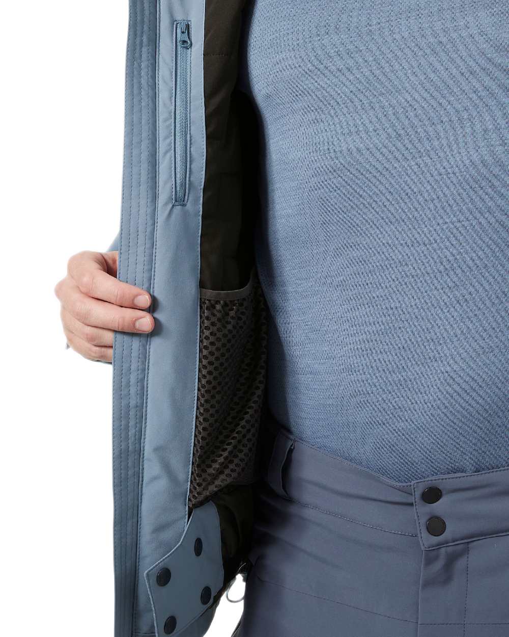 Washed Navy Coloured Helly Hansen Mens Carv Lifaloft 2.0 Jacket on white background 