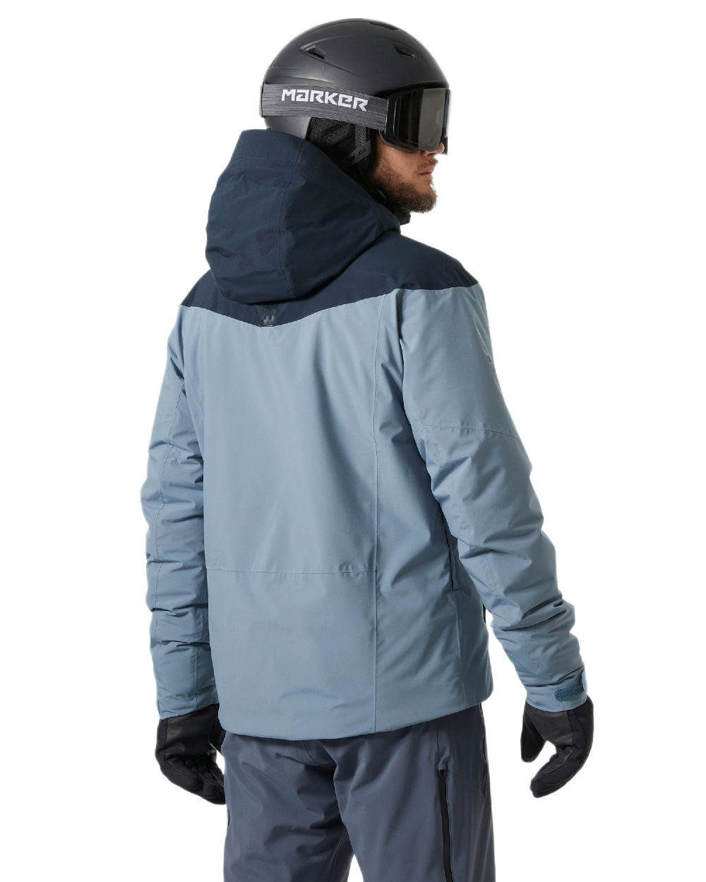 Washed Navy Coloured Helly Hansen Mens Carv Lifaloft 2.0 Jacket on white background 
