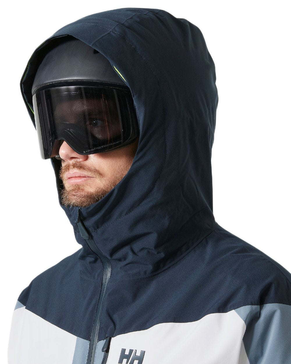 Washed Navy Coloured Helly Hansen Mens Carv Lifaloft 2.0 Jacket on white background 