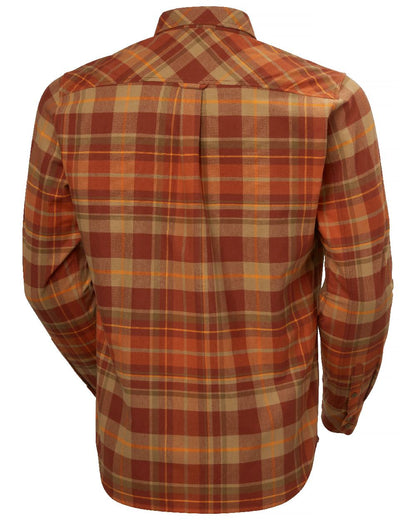 Iron Oxide Coloured Helly Hansen Mens Classic Check Long Sleeve Shirt on White Background 