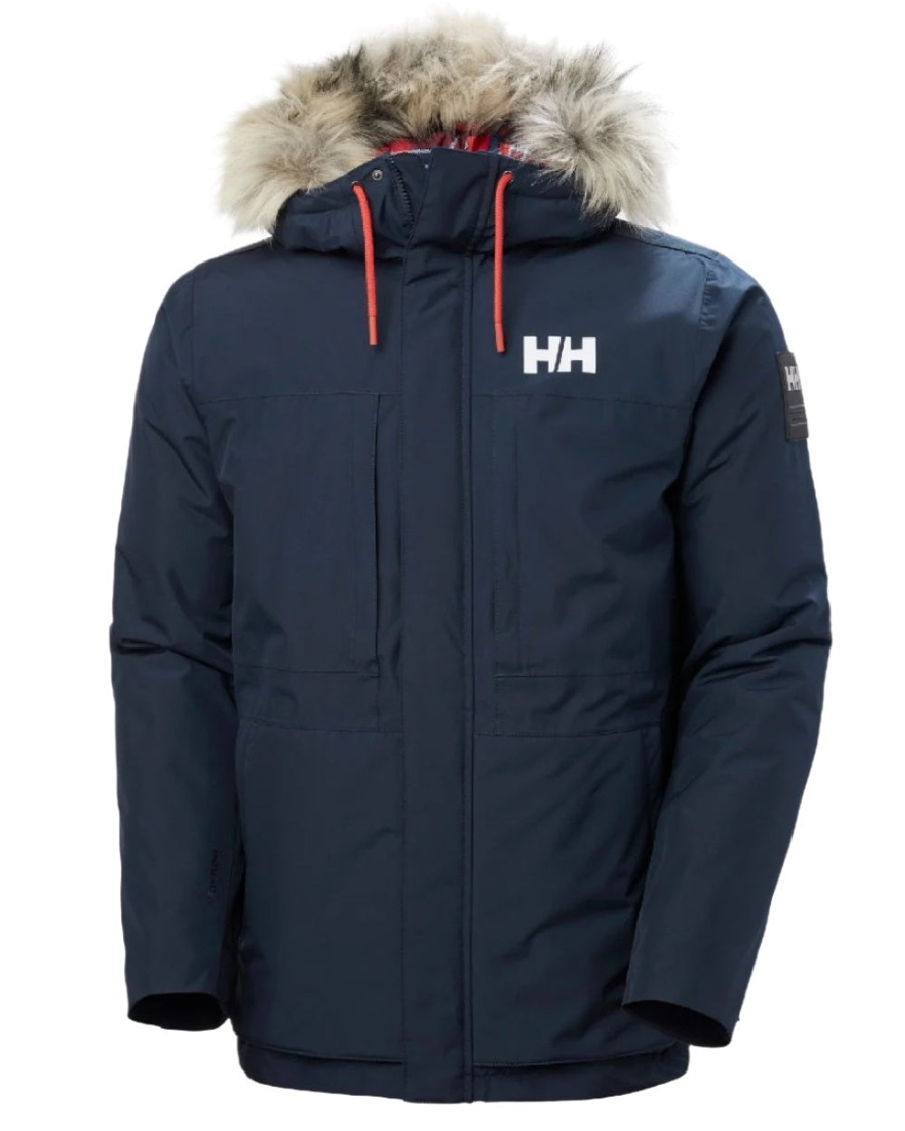 Navy coloured Helly Hansen Mens Coastal 3.0 Parka on white background 