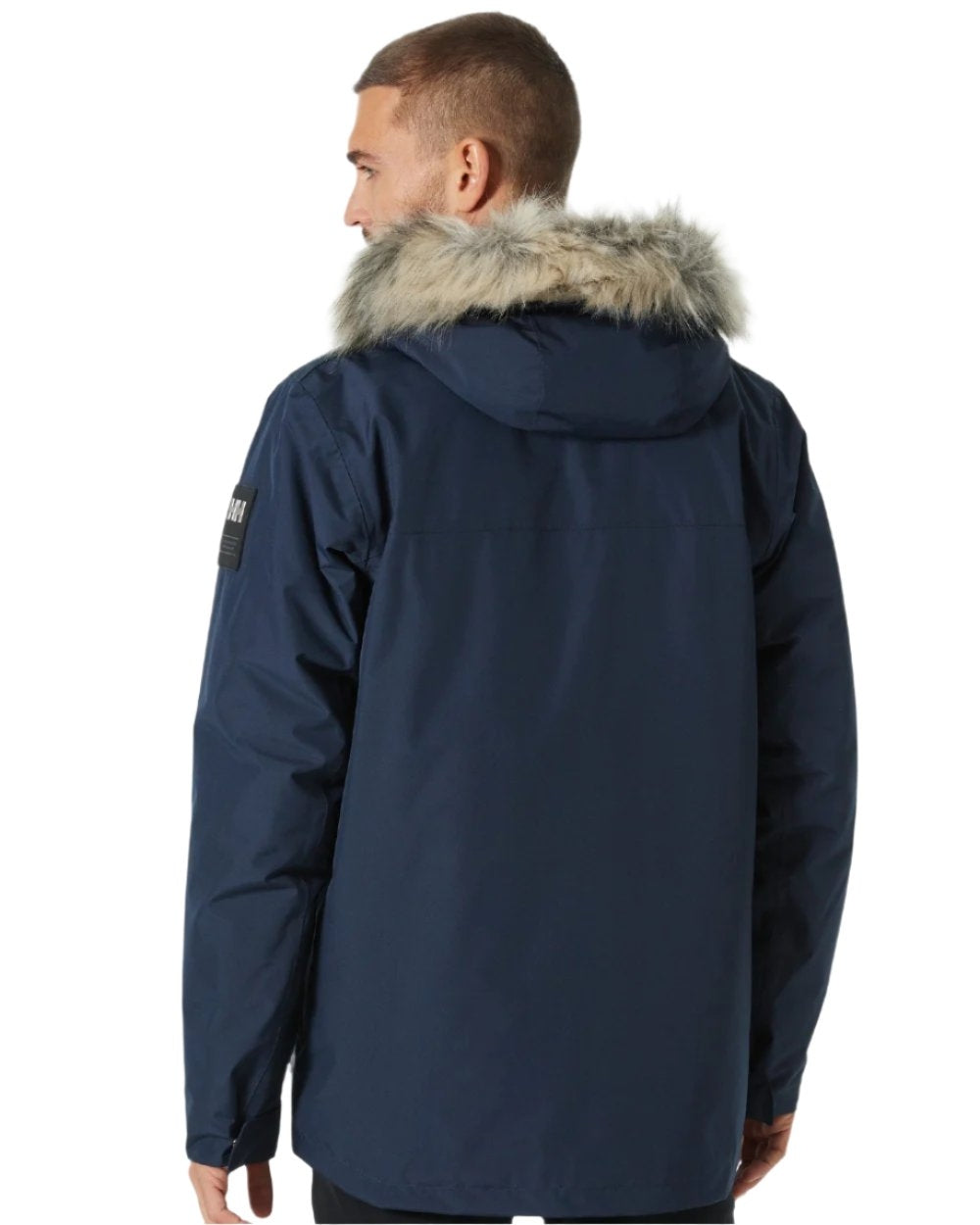 Navy coloured Helly Hansen Mens Coastal 3.0 Parka on white background 