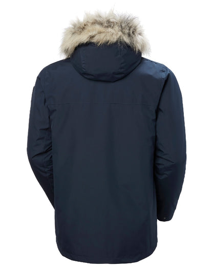 Navy coloured Helly Hansen Mens Coastal 3.0 Parka on white background 