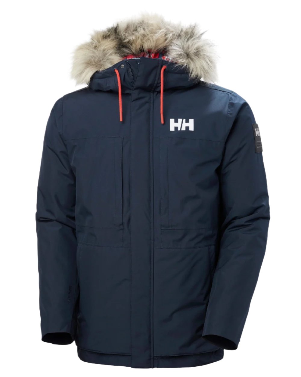 Navy coloured Helly Hansen Mens Coastal 3.0 Parka on white background 