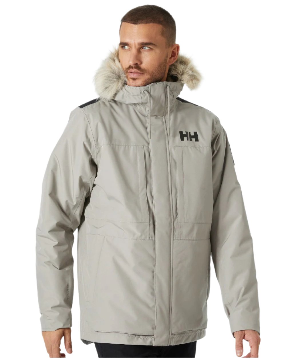 Terrazzo coloured Helly Hansen Mens Coastal 3.0 Parka on white background 