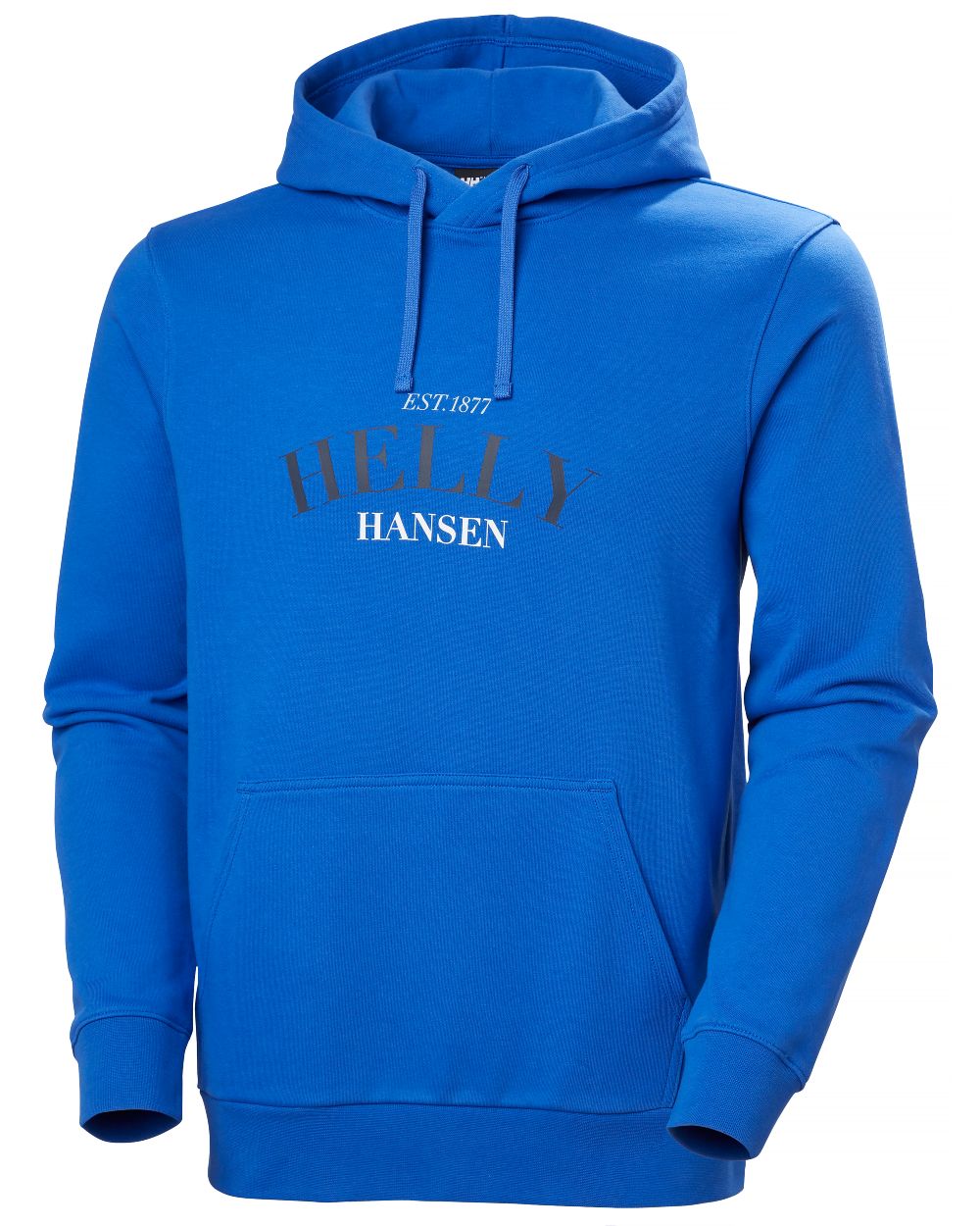 Cobalt 2 coloured Helly Hansen Mens Core Graphic Hoodie on white background 
