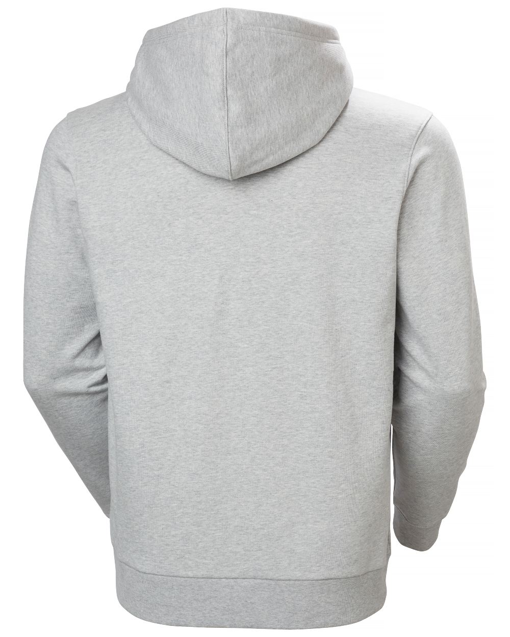 Grey Melange coloured Helly Hansen Mens Core Graphic Hoodie on white background 