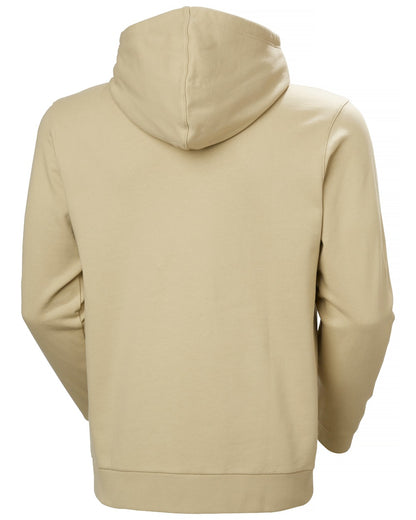 Khaki Sand coloured Helly Hansen Mens Core Graphic Hoodie on white background 
