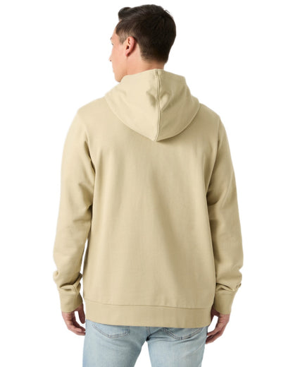 Khaki Sand coloured Helly Hansen Mens Core Graphic Hoodie on white background 
