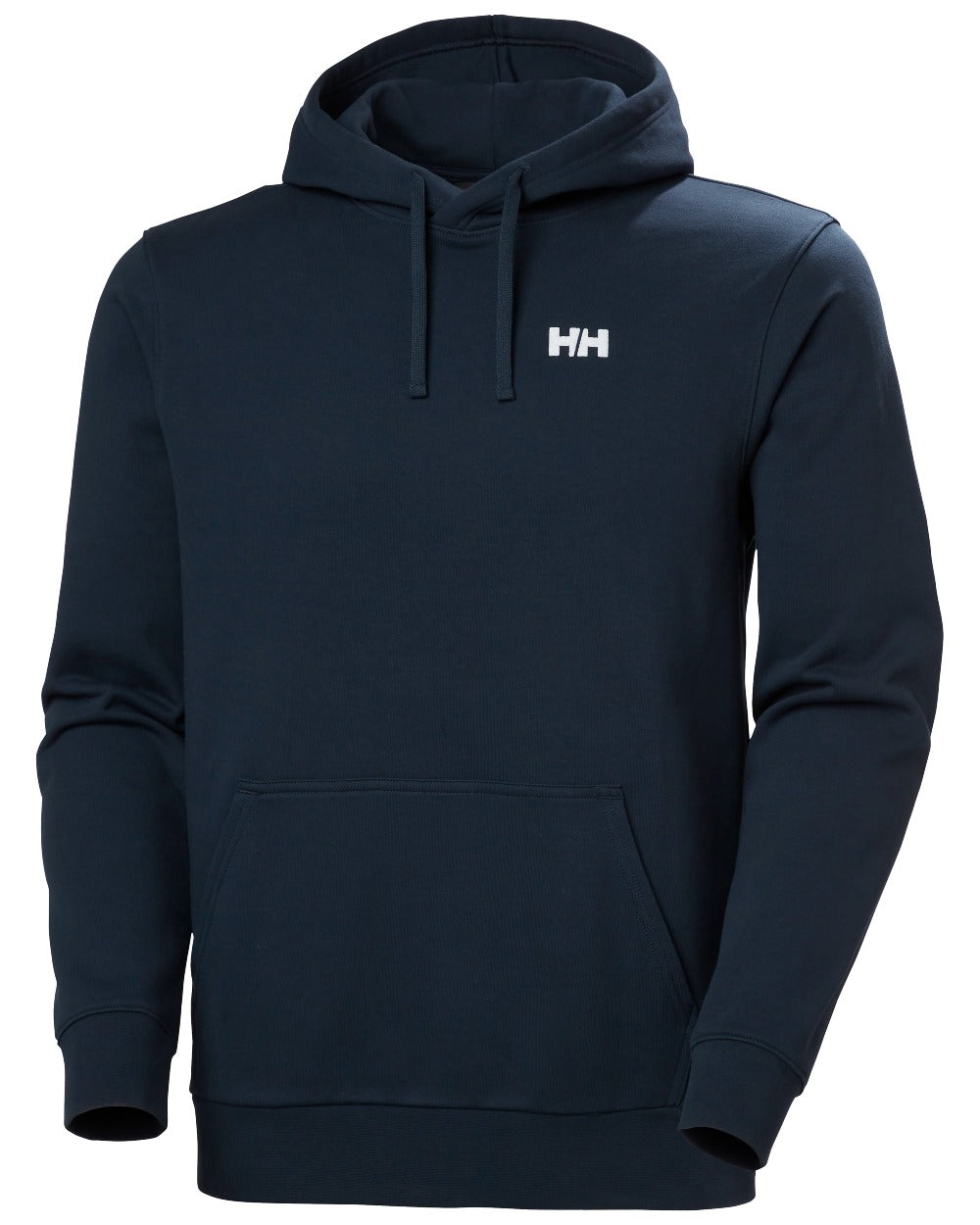 Navy coloured Helly Hansen Mens Core Graphic Hoodie on white background 
