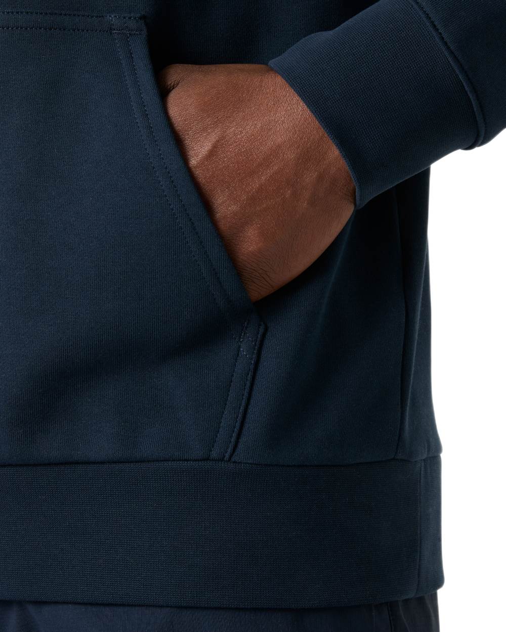 Navy coloured Helly Hansen Mens Core Graphic Hoodie on white background 