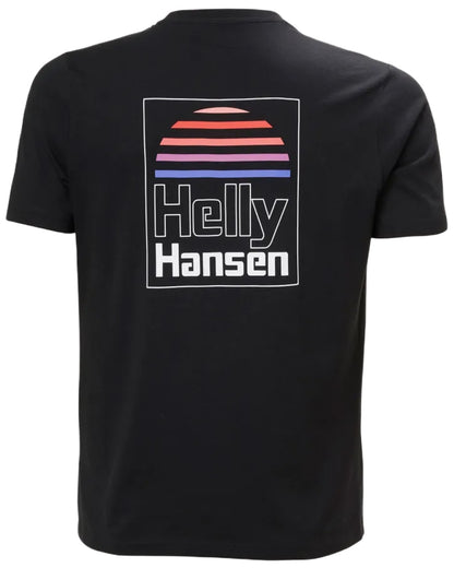 Black coloured Helly Hansen Mens Core Graphic T-Shirt 2.0 on white background 