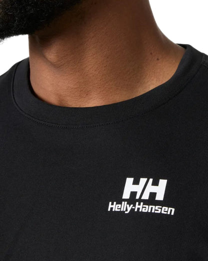 Black coloured Helly Hansen Mens Core Graphic T-Shirt 2.0 on white background 