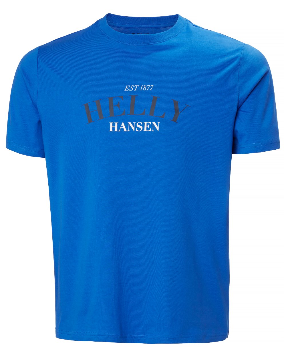 Cobalt coloured Helly Hansen Mens Core Graphic T-Shirt 2.0 on white background 