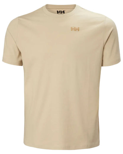 Khaki Sand coloured Helly Hansen Mens Core Graphic T-Shirt 2.0 on white background 