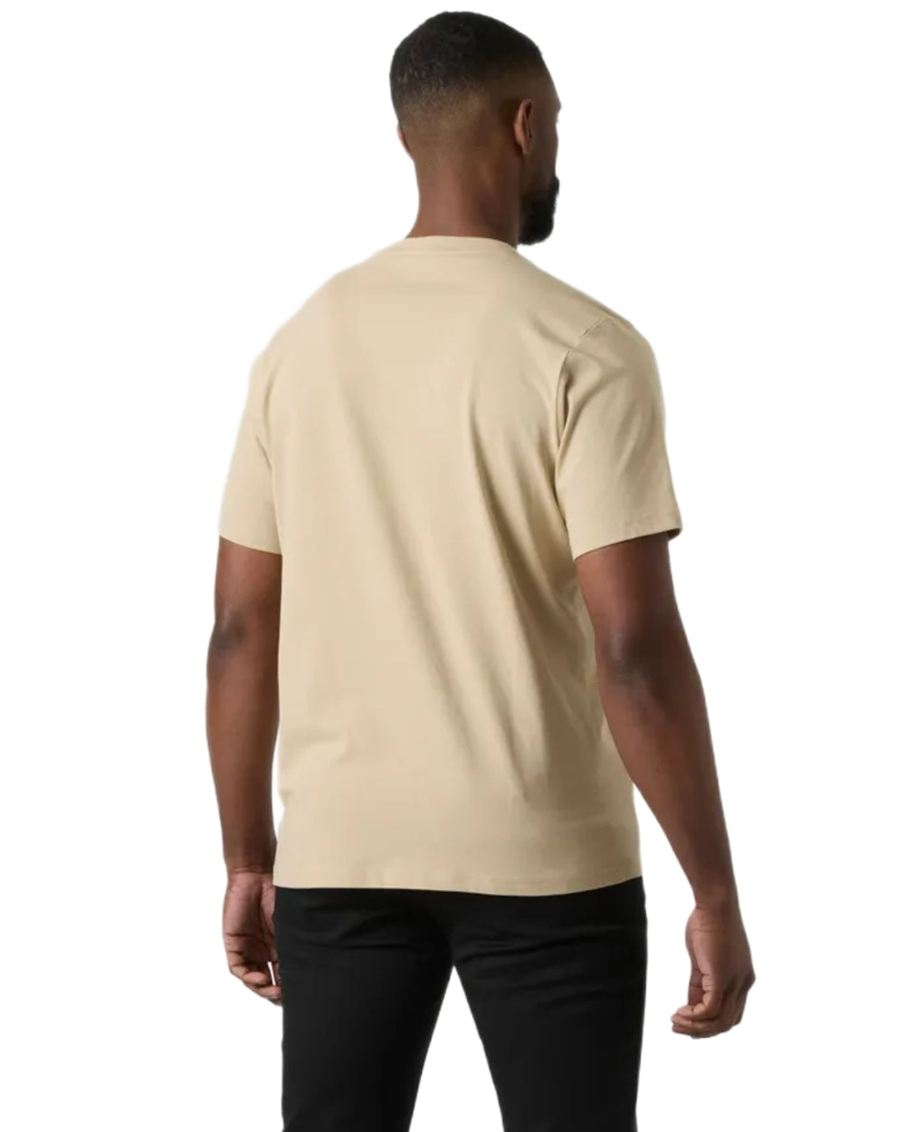 Khaki Sand coloured Helly Hansen Mens Core Graphic T-Shirt 2.0 on white background 