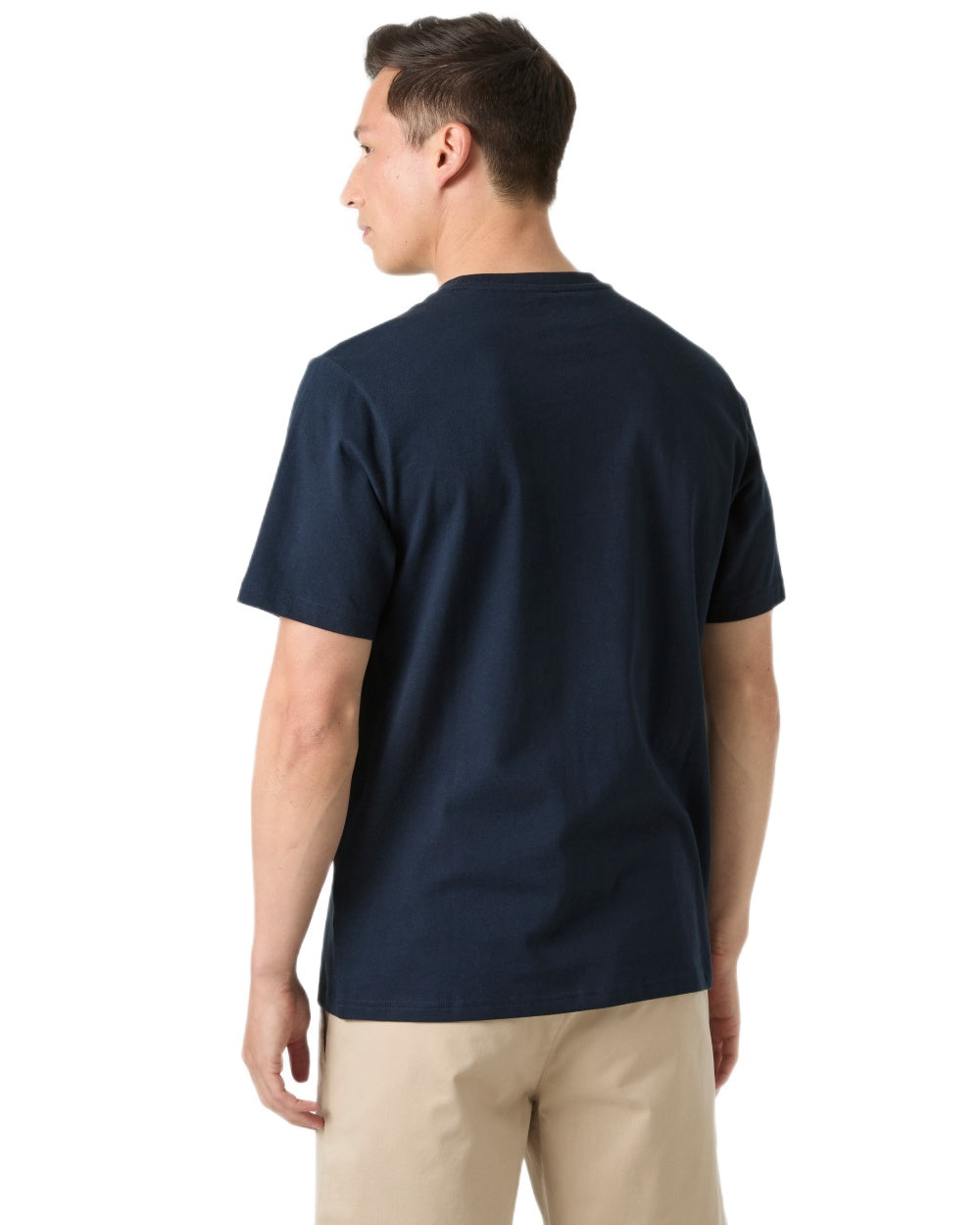 Navy coloured Helly Hansen Mens Core Graphic T-Shirt 2.0 on white background 