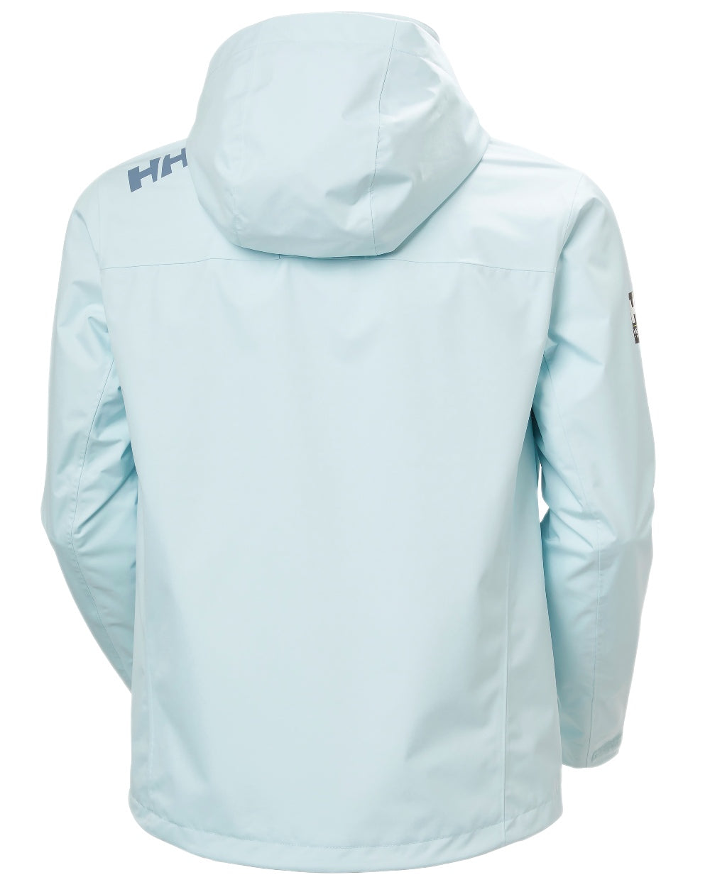 Barely Blue Coloured Helly Hansen Mens Crew Hooded Jacket 2.0 on white background 