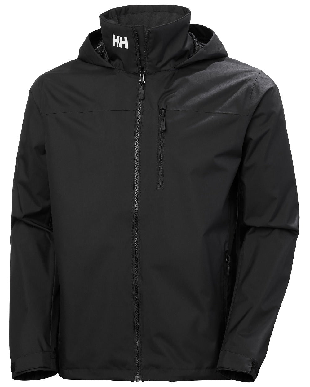 Black coloured Helly Hansen Mens Crew Hooded Jacket 2.0 on white background 