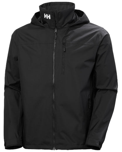 Black coloured Helly Hansen Mens Crew Hooded Jacket 2.0 on white background 
