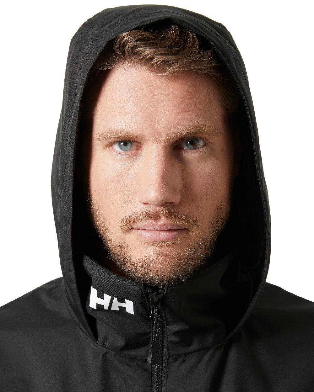Black coloured Helly Hansen Mens Crew Hooded Jacket 2.0 on white background 
