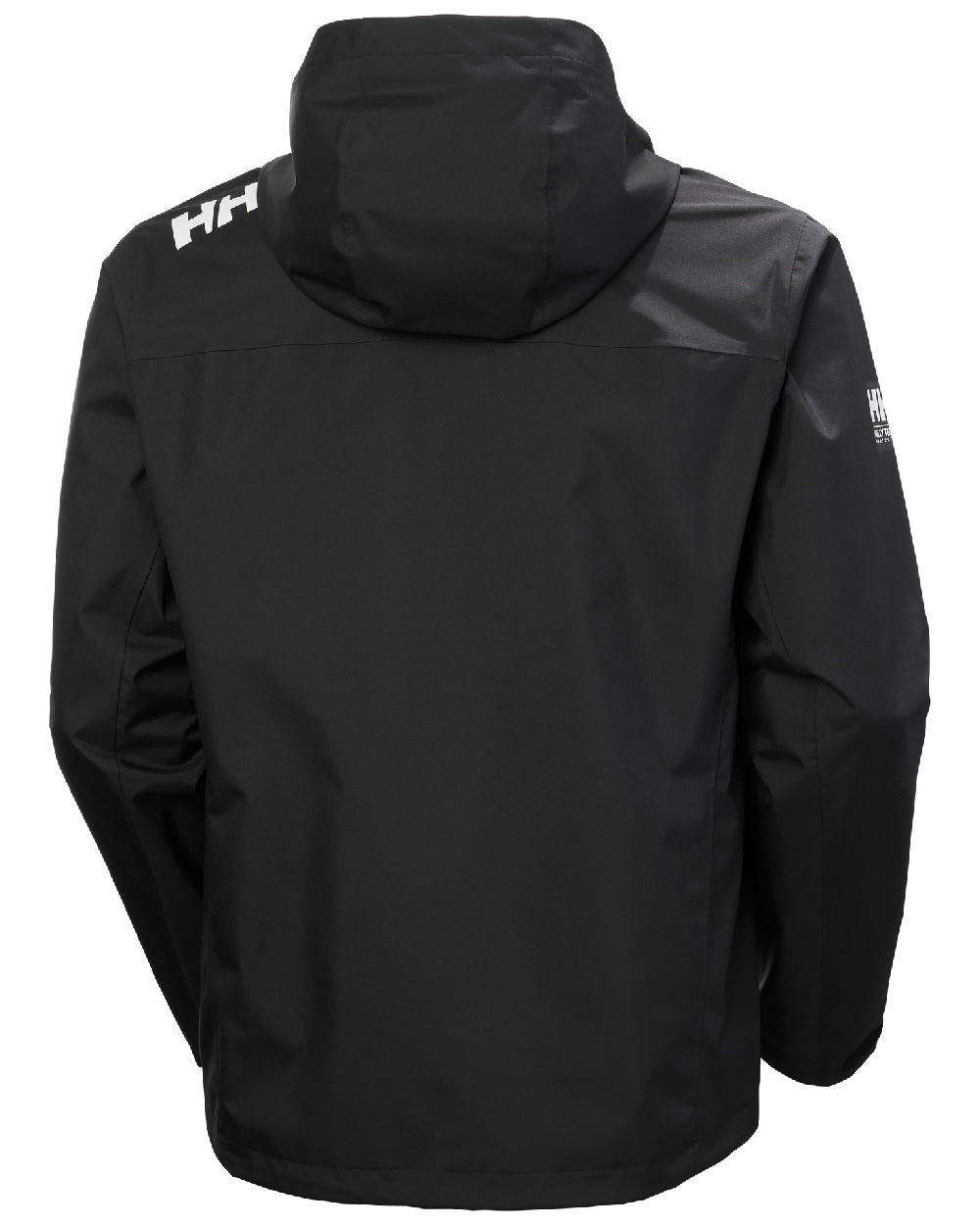 Black coloured Helly Hansen Mens Crew Hooded Jacket 2.0 on white background 