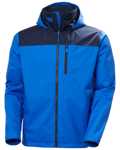 Cobalt 2 Coloured Helly Hansen Mens Crew Hooded Jacket 2.0 on white background 