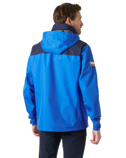 Cobalt 2 Coloured Helly Hansen Mens Crew Hooded Jacket 2.0 on white background 
