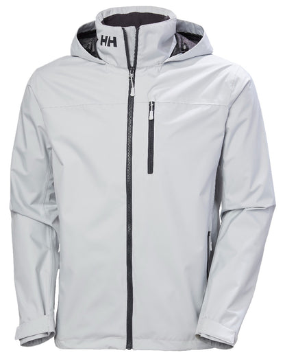 Grey Fog Coloured Helly Hansen Mens Crew Hooded Jacket 2.0 on white background 